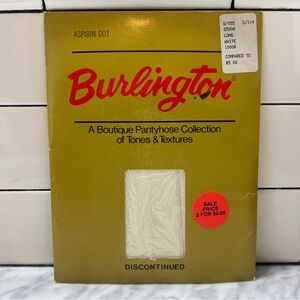 Vintage Burlington times and textures panty hose aspirin dot long white